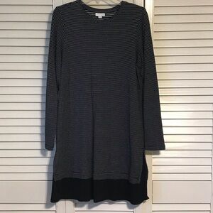 J. Jill Black and Gray Striped Dress